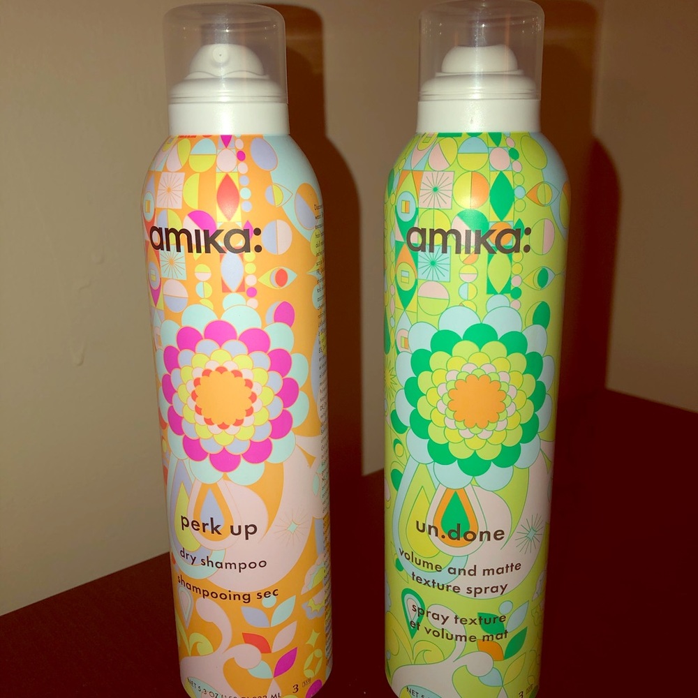 Amika dry shampoo and matte texture spray